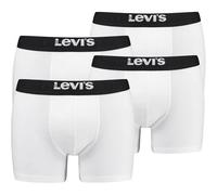 LEVIS Levi's Herren Boxershorts, 4er Pack - Solid Basic Boxer Brief Organic, Logobund (TB_701222842-4P) S Weiß