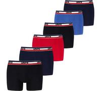 Levi's Herren Boxershorts, 6er Pack - Repeat SPW Logo Boxer Brief 6P, Cotton Stretch, ECOM Schwarz/Rot/Blau L
