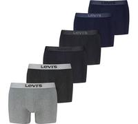 Boxershorts LEVI'S "LEVIS MEN MEL WB BOXER BRIEF 6P", Herren, Gr. L, grau, indigo, Obermaterial: 95% Baumwolle, 5% Elasthan, Unterhosen (55766307-L) grau, indigo