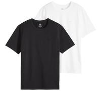 T-Shirt LEVI'S "T-Shirt Icon Tee 2er Pack", Herren, Gr. M, bunt (weiß, schwarz), Obermaterial: 100% Baumwolle CO., Shirts T-Shirt (38913754-M) weiß, schwarz