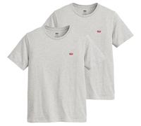 LEVIS Levi's Herren T-Shirt 2er Pack - "Original Housemark Tee", Rundhals, Baumwolle (TB_56605-2P) S Grau