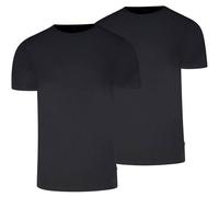 Levi's Herren T-Shirts, 2er Pack - Solid Crew 2P, Rundhals, Cotton Stretch Schwarz L