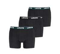 Boxershorts LEVI'S "LEVIS MEN REPEAT LOGO BOXER BRIEF 3P", Herren, Gr. XL, schwarz (schwarz, grün combo), Obermaterial: 95% Baumwolle, 5% Elasthan, körpernah, Unterhosen (30895428-XL) schwarz, grün co