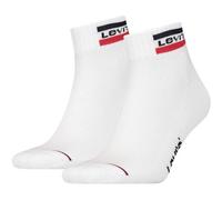 LEVIS Levi's Unisex 2er Pack Sportsocken - Mid Cut SPRTWR, Logo, einfarbig (902011001) 39-42 Weiß