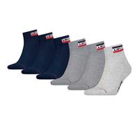 LEVIS Levi's Unisex 6er Pack Sportsocken - Mid Cut SPRTWR, Logo, ECOM (701220482) 39-42 Blau