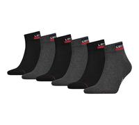 LEVIS Levi's Unisex 6er Pack Sportsocken - Mid Cut SPRTWR, Logo, ECOM (701220482) 43-46 Schwarz