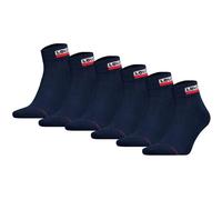 LEVIS Levi's Unisex 6er Pack Sportsocken - Mid Cut SPRTWR, Logo, einfarbig (TB_902011001-6P) 39-42 Blau