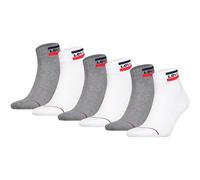 LEVIS Levi's Unisex 6er Pack Sportsocken - Mid Cut SPRTWR, Logo, einfarbig (TB_902011001-6P) 39-42 Weiß
