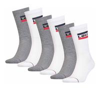 Kurzsocken LEVI'S "Socken 6er Pack", Herren, Gr. 43-46, weiß (weiß, grau), Obermaterial: 75% Baumwolle CO. 22% Polyamid PA. 3% Elasthan EL., Socken (34074942-43) weiß, grau