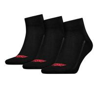 LEVIS Levi's Unisex Quarter-Socken, 3er Pack- Mid Cut Batwing Logo, Recycled Cotton 3P, einfarbig (701224673) 43-46 Schwarz