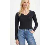 Levi‘s Langarmshirt Baby Tee mit V-Neck in Schwarz XS Slim Fit