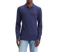 Langarm-Poloshirt LEVI'S, Herren, Gr. XXL, blau (naval acad), Obermaterial: 96% Baumwolle, 4% Elasthan, bestickt, casual, regular fit taillenbedeckt, ohne Ausschnitt, Langarm Bündchen, Shirts, mit Log