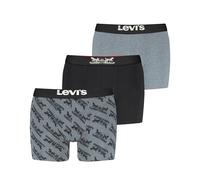 Boxershorts LEVI'S "LEVIS MEN GIFT HORSE PULL BOXER BRIEF 3P", Herren, Gr. L, schwarz, Obermaterial: 95% Baumwolle, 5% Elasthan, Unterhosen (13168216-L) schwarz