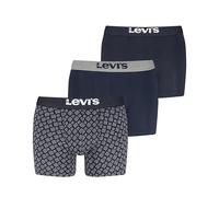 Boxershorts LEVI'S "LEVIS MEN GIFTBOX DENIM BOXER BRIEF 3P", Herren, Gr. S, blau (navy combo), Obermaterial: 95% Baumwolle, 5% Elasthan, Unterhosen (82772202-S) navy combo