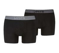 Boxershorts LEVI'S "LEVIS MEN TWILL WB BOXER BRIEF 2P", Herren, Gr. L, schwarz, Single Jersey, Obermaterial: 95% Baumwolle, 5% Elasthan, körpernah, Unterhosen, ohne Eingriff, Stretchbund (65819762-L)