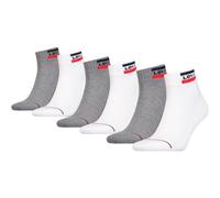 Levi's® Unisex 6er Pack Sportsocken - Mid Cut SPRTWR, Logo, ECOM, mehrfarbig, 35-38 Weiß/ Grau