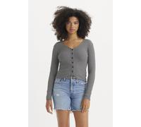 Strickjacke LEVI'S, Damen, Gr. S (36), vanilla stripe cavia, Strick, Obermaterial: 97% Baumwolle, 3% Elasthan, unifarben, casual, tailliert hüftbedeckend, V-Ausschnitt, Langarm, Strickjacken, mit Knop