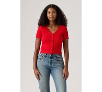 Levi's Muse Ss Tee True Red Rib Größe: L | Business hemden Outlet | Damen | Rot