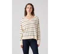 Levi's Petal Vneck Sweater Olympic Stripe White Größe: L | Strickpullover Outlet | Damen | Weiß