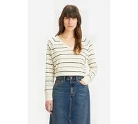 Levi's Petal Vneck Sweater Olympic Stripe White Größe: M | Pullover Outlet | Damen | Weiß