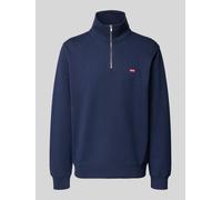 Sweatshirt LEVI'S "ORIGINAL HM 1/4 ZIP", Herren, Gr. XL, blau (navy blazer), Sweatware, Obermaterial: 100% Baumwolle, casual, regular fit hüftlang, Langarm elastischer Bund, Sweatshirts (41493828-XL)
