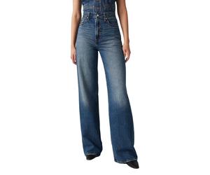 Levis Ribcage Wide Leg Jeans mit High Waist in Mittelblau W29 / L32 Straight Fit