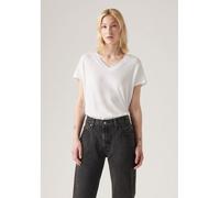 Levi's Damen Boxy Vneck Tee T-Shirt, White + SLUB, S