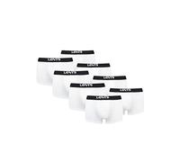 Levi's Solid Basic Herren Boxershorts Unterwäsche aus Bio-Baumwolle im 8er Pack, Farbe:White/Black, Bekleidungsgröße:L
