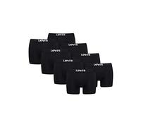 Levi's Solid Herren Boxershorts Unterwäsche aus Bio-Baumwolle im 8er Pack, Farbe:Black, Bekleidungsgröße:L