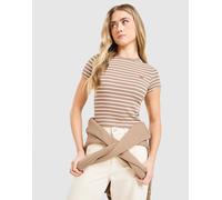LEVI'S Striped Ribbed T-Shirt - Damen, Braun - XS