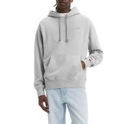Hoodie LEVI'S "THE AUTHENTIC HOODIE", Herren, Gr. S, grau (light gray htr bros), Sweatware, Obermaterial: 88% Baumwolle, 12% Polyester, meliert, relaxed fit, Sweatshirts, mit kleiner Ton-in-Ton Logost