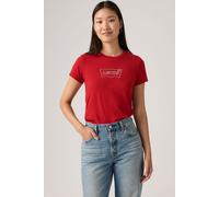 Rundhalsshirt LEVI'S "THE PERFECT TEE", Damen, Gr. M (38), batwing iridescent r, Jersey, Obermaterial: 100% Baumwolle, bedruckt, figurbetont hüftlang, Rundhals, Shirts Rundhalsshirt, mit Logo im Metal