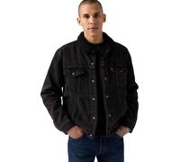 LEVI'S Trucker Jacke aus schwarzem Denim mit Sherpa-Futter XL Straight Fit