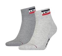 Levi's Unisex Quarter Socks, Grey, 39/42