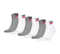 Kurzsocken LEVI'S "Socken 6er Pack", Damen, Gr. 39-42, weiß (weiß, grau), Obermaterial: 83% Baumwolle CO. 15% Polyamid PA. 2% Elasthan EL., Socken (46530304-39) weiß, grau