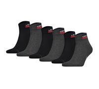 LEVIS Levi's Unisex 6er Pack Sportsocken - Mid Cut SPRTWR, Logo, einfarbig (TB_902011001-6P) 43-46 Schwarz/Grau