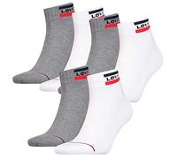 LEVIS Unisex-Adult Levi's Sportswear Logo Mid Cut Multipack 6 Pack Casual Sock, White/Grey, 35/38