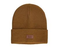 Levi's Unisex All Season Comfy Leather Logo Patch Cuffed Hero Beanie-Mütze, Braun, Einheitsgröße