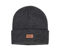 Levi's Unisex All Season Comfy Leather Logo Patch Cuffed Hero Beanie-Mütze, Grau, Einheitsgröße