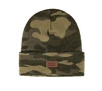Levi's Unisex-Erwachsene All Season Comfy Leather Logo Patch Cuffed Hero Beanie-Mütze, Camouflagegrün, einfarbig, Einheitsgre