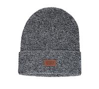 Levi's Unisex-Erwachsene All Season Comfy Leather Logo Patch Cuffed Hero Beanie-Mütze, Grau meliert, Einheitsgre