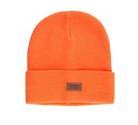 Levi's Unisex-Erwachsene All Season Comfy Leather Logo Patch Cuffed Hero Beanie-Mütze, Neon Orange Solid, Einheitsgre