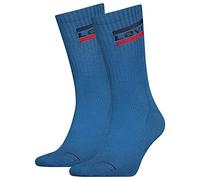 Levi's Unisex Footie Crew Sock 2er Pack, Blue Horizon, 39-42