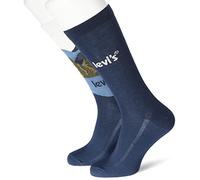 Levi's Unisex Footie Crew Sock 2er Pack, Navy, 43-46