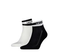 Levi's Unisex Quarter Socks, Black/White, 43/46