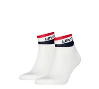 Levi's Quarter Socken Unisex 2er Pack, Blau/Weiß/Rot, 43/46