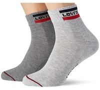 Levi's Unisex Quarter Socken, Grau, 35/38 (2er Pack)