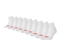 Levi's Unisex Quartersocken 9er Pack- Mid Cut Batwing Logo, ECOM, einfarbig Weiß 39-42