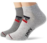 Levi's® Sneakersocken mit Label-Print im 2er-Pack in Hellgrau Melange, Größe 43/46