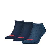 Levi's® Socken mit Label-Detail Modell 'LOW CUT BATWING LOGO' im 3er-Pack in Jeansblau, Größe 43-46